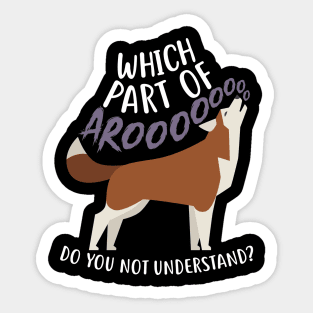 Red Siberian Husky Dog Anatomy Sticker